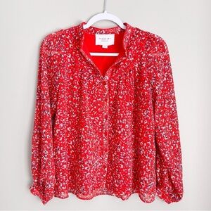 THE SHIRT ROCHELLE BEHRENS Blouse Shirt Top Red Floral cottage core romantic